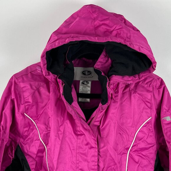 Athletic Works Parka Jacket Size L Purple Long Sleeve Hooded Lined Insulated - Picture 2 of 9
